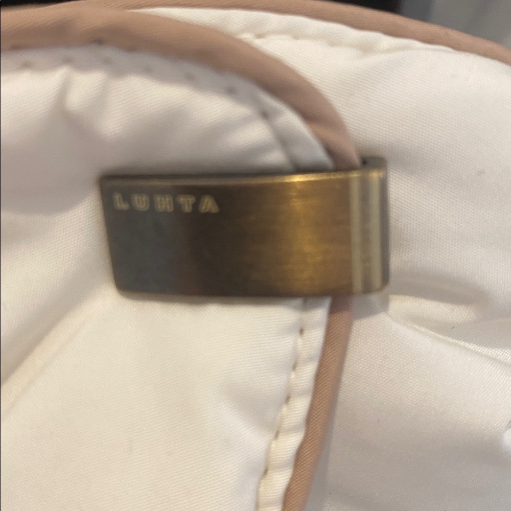 Hooded Puffer Coat frm LUHTA Sport Design midlength Creme/Grey Size US 10 - Picture 6 of 17